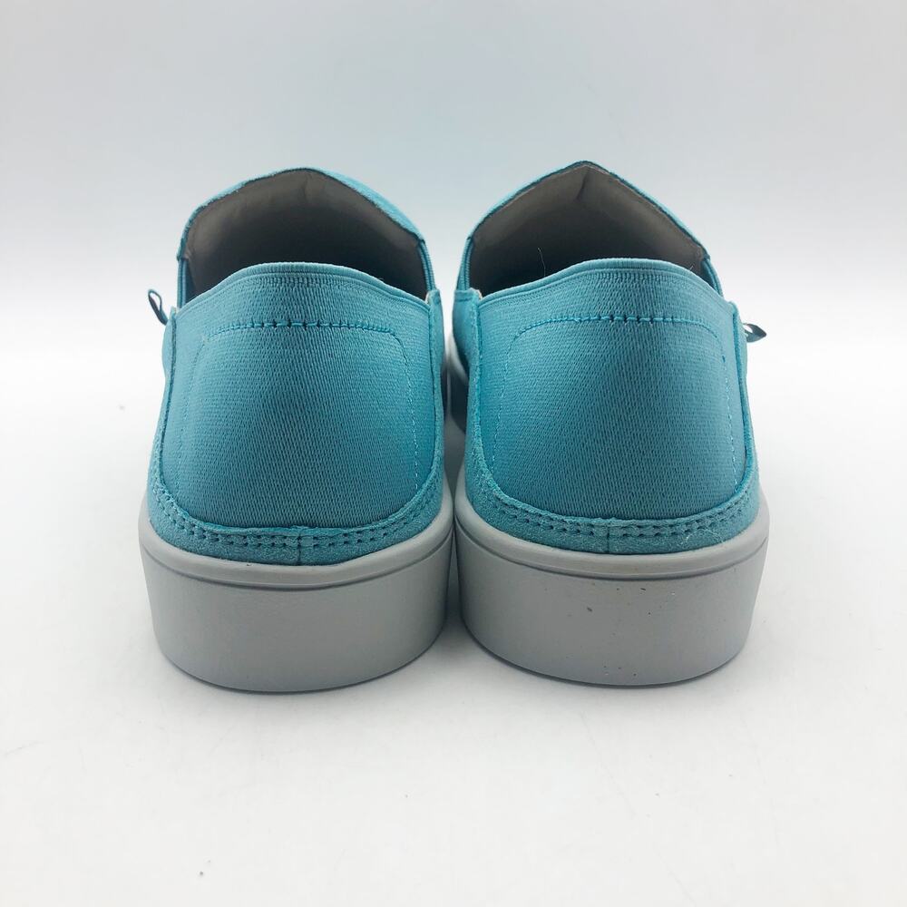 Spenco Womens Saylor Slip On Sneakers Size 7 Aqua Sea Blue Leather APMA NIB - Picture 9 of 11